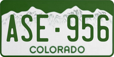 CO license plate ASE956