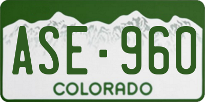 CO license plate ASE960