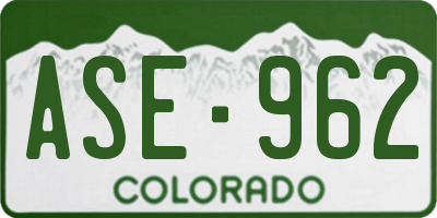 CO license plate ASE962