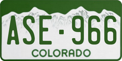 CO license plate ASE966