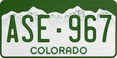 CO license plate ASE967