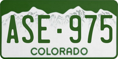 CO license plate ASE975