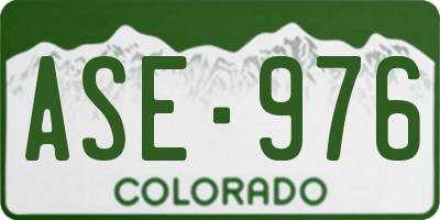CO license plate ASE976