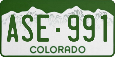 CO license plate ASE991