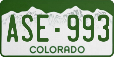 CO license plate ASE993