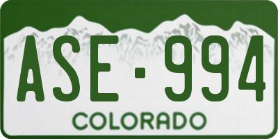 CO license plate ASE994