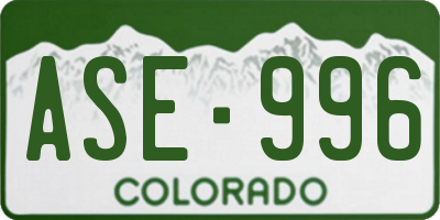 CO license plate ASE996