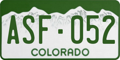 CO license plate ASF052