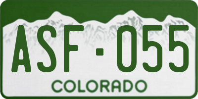 CO license plate ASF055