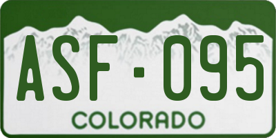 CO license plate ASF095