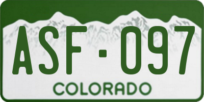 CO license plate ASF097