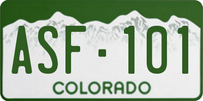 CO license plate ASF101
