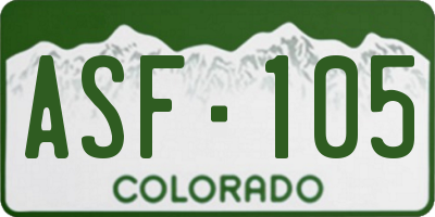 CO license plate ASF105
