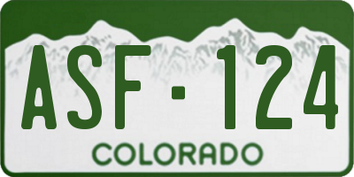 CO license plate ASF124
