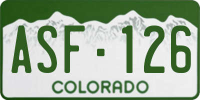 CO license plate ASF126