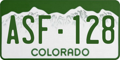 CO license plate ASF128