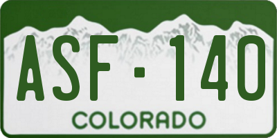 CO license plate ASF140