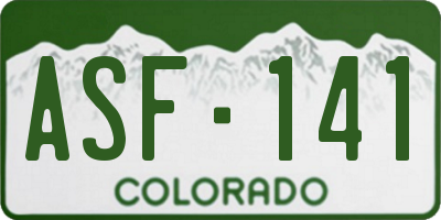 CO license plate ASF141