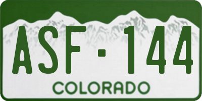 CO license plate ASF144