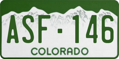CO license plate ASF146