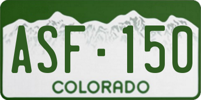 CO license plate ASF150