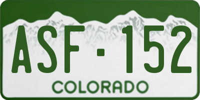 CO license plate ASF152