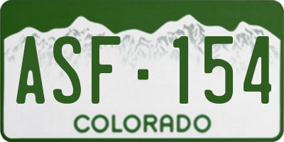 CO license plate ASF154