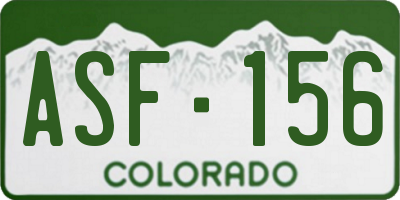 CO license plate ASF156