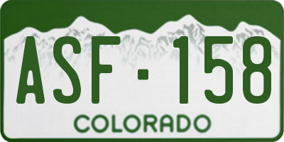 CO license plate ASF158