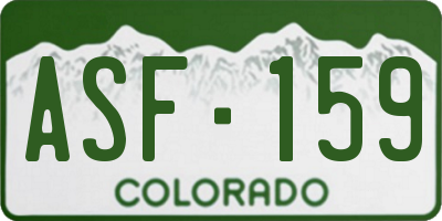 CO license plate ASF159