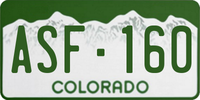 CO license plate ASF160