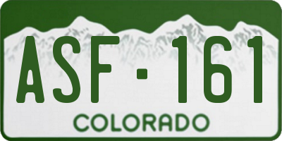 CO license plate ASF161