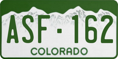 CO license plate ASF162