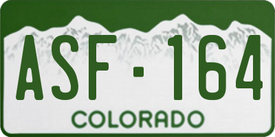 CO license plate ASF164