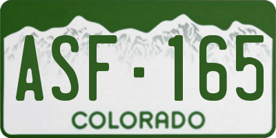CO license plate ASF165