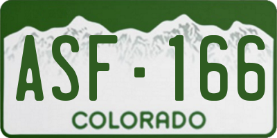 CO license plate ASF166