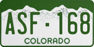 CO license plate ASF168