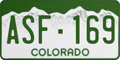 CO license plate ASF169