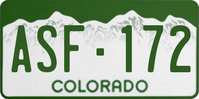 CO license plate ASF172