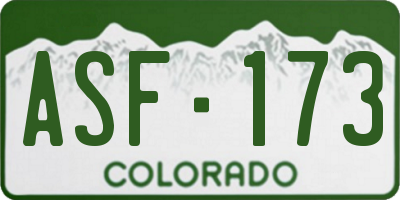 CO license plate ASF173