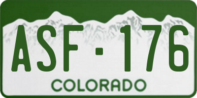 CO license plate ASF176