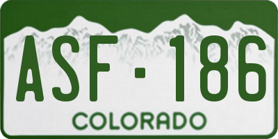 CO license plate ASF186