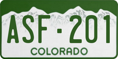 CO license plate ASF201