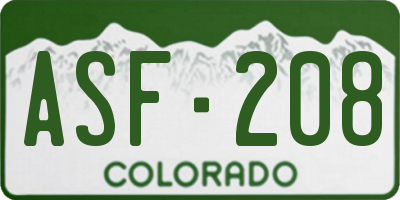 CO license plate ASF208