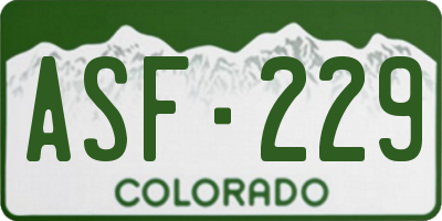 CO license plate ASF229