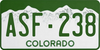 CO license plate ASF238
