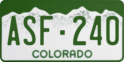 CO license plate ASF240