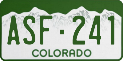 CO license plate ASF241