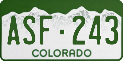 CO license plate ASF243