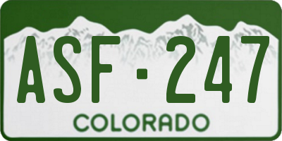CO license plate ASF247